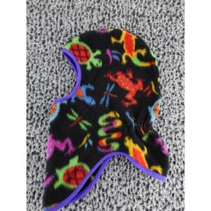 Kenyon Kidz Youth Fleece Balaclava Mask Colorful Animal Print Purple Trim‎